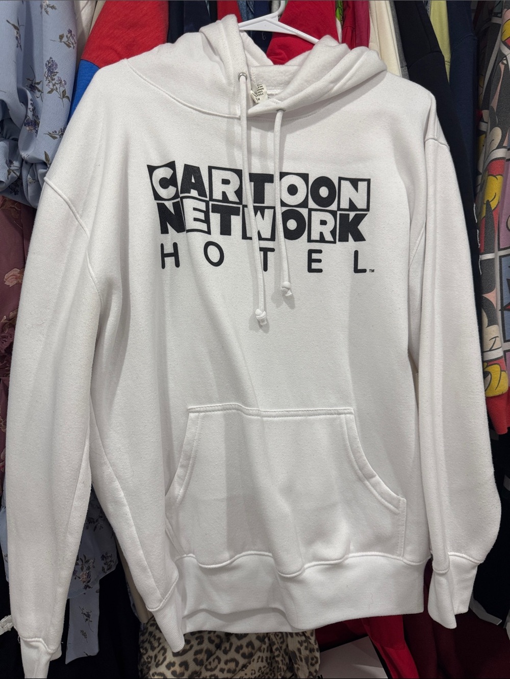 Cartoon Network Hotel White Hoodie with Black Logo